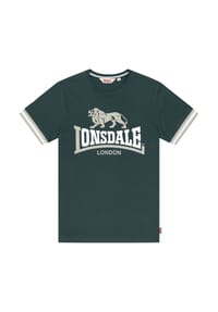 LONSDALE™ - Herren T-Shirt normale Passform KERGORD - Dark Green/White/Light green