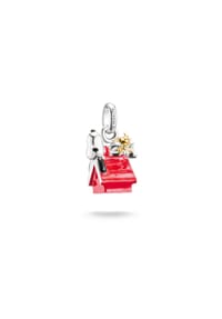Thomas Sabo Thomas Sabo x PEANUTS - Charm-Anhänger Snoopy & Woodstock Hundehütte PEANUTS - silber, gold, schwarz, rot