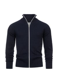 KRONSTADT - Strickjacke KSCable Zip - Black