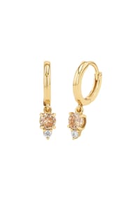 NOELANI - Creolen für Damen, 925 Sterling Silber, Zirkonia synth. - Gold