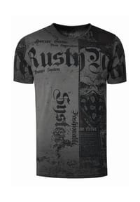 RUSTY NEAL® - T-Shirt mit Allover-Print im Used-Look - Anthrazit