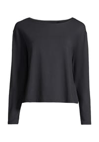MANGUUN - Langarmshirt, U-Boot-Ausschnitt, für Damen - 1 SCHWARZ