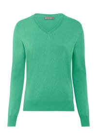 GALERIA - Seide-Kaschmir Pullover "Monaco", V-Ausschnitt, für Damen - AQUA