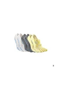 MUNADUNA - 3er-Pack Yoga-Zehensocken mit Doppelkreuz Zehensocken,Anti-Rutsch,Elastisch - Dunkelgrau-Rosa Mix