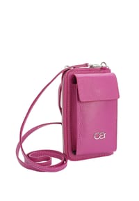 collezione alessandro® - Umhängetasche Event Echt Leder Handy Geldbörse zum Umhängen - pink