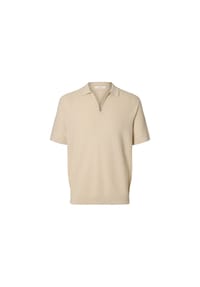 SELECTED - SLHCRAN SS KNIT STRUC, 184679 OATMEAL, L - 180092 BALS GREEN