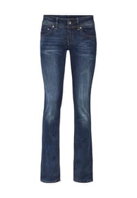 G-STAR RAW - Jeans "Midge Saddle", Mid Straight, Used-Look, Stretch, für Damen - jeansblau