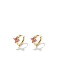 Adelia's - Creolen mit Blumenmotiv aus Edelstahl - goldfarben