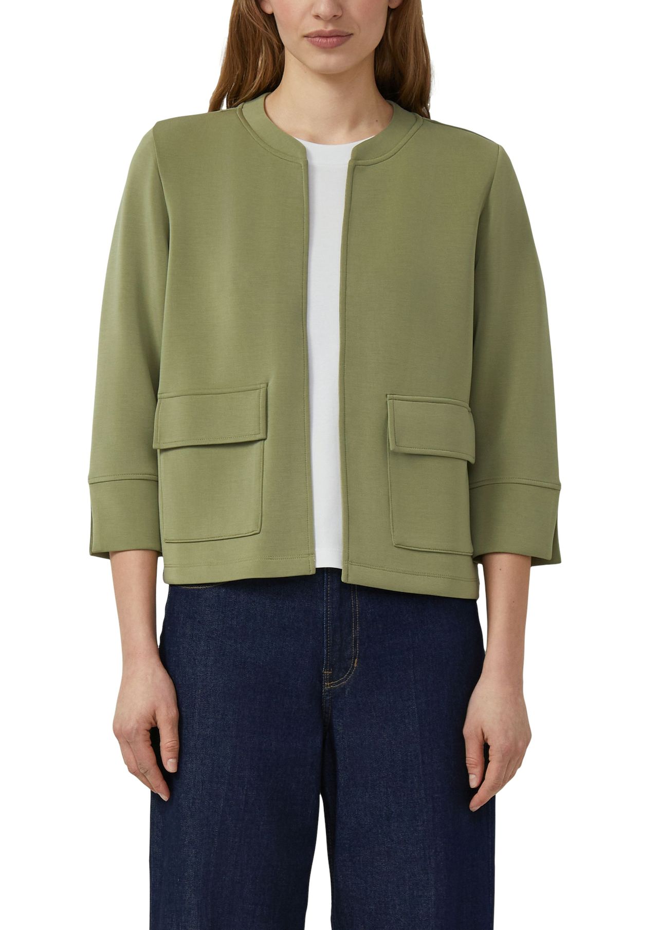 S.Oliver Red Label Sweatjacke, 3/4-Arm, FüR Damen, GrüN, 46