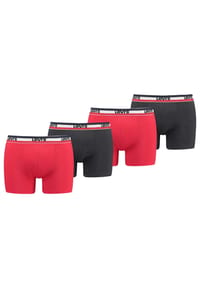 Levi's® - Herren Boxer-Shorts, 4er Pack - Sportswear Logo Boxer Brief, Cotton Stretch - Rot/Schwarz