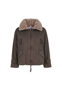 BLONDE NO.8 - Jacke TYRA II mit Kunstfell-Kragen - BLONDE KHAKI BROWN