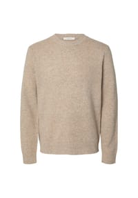 SELECTED - Pullover Neil Strickpullover R-Neck - beige-meliert