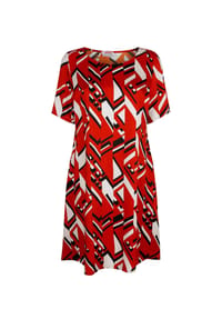 Alba Moda - Kleid mit grafischem Druck - rot