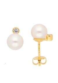 Adelia's - Damen Gold Schmuck 333 Gold Ohrringe  Ohrstecker mit Zirkonia - gold