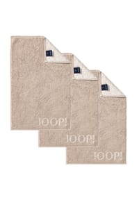 JOOP! - Gästetuch Classic Frottierkollektion, 3er Pack - 30x50 cm, Walkfrottier - Anthrazit