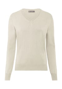 GALERIA - Seide-Kaschmir Pullover "Monaco", V-Ausschnitt, für Damen - BABY BLUE