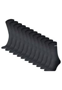 PUMA® - Unisex Sportsocken, 12er Pack - Sport Crew Socken, ECOM, Logo, einfarbig - Schwarz