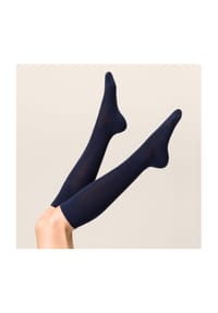 KUNERT - Kniestrümpfe, "Soft Wool Cotton", uni, für Damen - 0360 MARINE