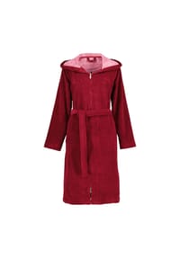 VOSSEN® - Bademäntel Damen Kurzmantel mit Kapuze Palermo burgundy - 016 - rot