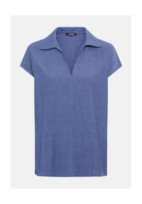olsen - Bluse mit Hemdkragen und Kimonoärmeln - Indigo