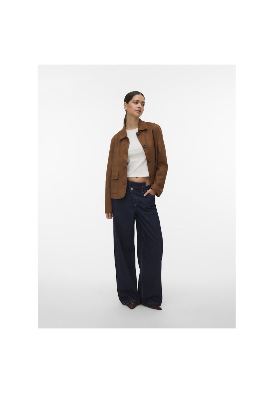 Vero Moda® Kunstlederjacke Jose Kelly, Klappkragen, FüR Damen, Braun, M