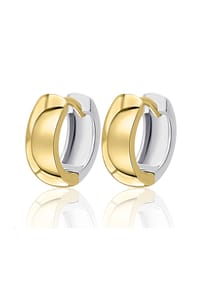 ONE ELEMENT Golden Grace - Ohrringe   Creolen aus 333 Gelbgold Ø 12,0 x 4,0 mm - silber