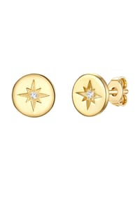 Luluandjane - Damen Ohrringe aus 925/- Sterling Silber in Silber/Gelbgold mit Diamant - silber/gelbgold
