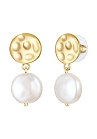 YOKOAMii - Damen Ohrringe aus Metall-Legierung in Gelbgold mit Perle (synth.) - gelbgold