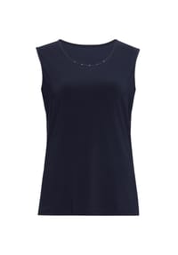 GOLDNER - Trageangenehmes Slinky-Top mit Steinchen - mitternachtsblau