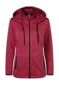 SIEH AN! - Strickfleece-Jacke - fuchsia-schwarz-meliert