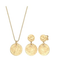 elli. - Schmuckset Elli Schmuckset Kette Ohrhänger Plättchen Vintage Coin 925 Silber - Gold