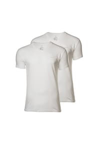 GANT - Herren T-Shirt, 2er Pack - V-NECK T-SHIRT 2-PACK, V-Ausschnitt, kurzarm, Cotton - Marineblau/Weiß