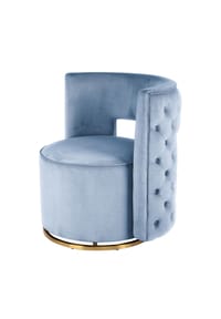 Kayoom - Sessel Drehsessel Beverly 125 hellblau - gold – Eiche - hellblau - gold