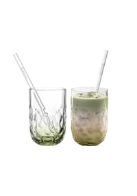 LEONARDO Latte Macchiato Glas-Set, 4-teilig - GOCCE - TRANSPARENT