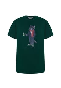 cat e lolette - Grünes T-Shirt Neujahrskatze - grün
