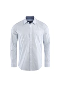 STOOKER® - HUGH Herren Langarmhemd - white blue stripe
