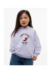 TOMMY HILFIGER - Sweatshirt, Rippbündchen, für Kinder - V09 PURPLE