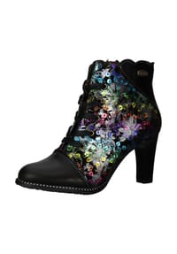 LAURA VITA® - Leder Stiefelette - Schwarz Multi