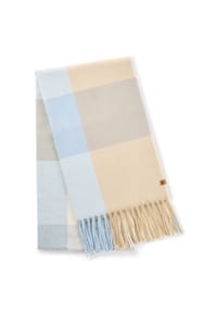 camel active - Gewebter Schal mit Karomuster - Hellblau