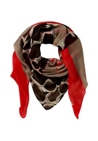 BETTY BARCLAY - Tuch mit Aufdruck - Taupe/Rot
