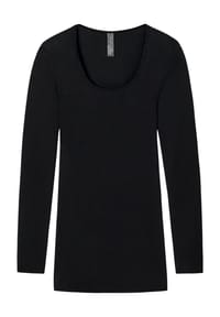 SCHIESSER - Luxury Unterhemd, Langarm, Rundhals, für Damen - C0 000 BLACK