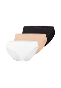 HANRO - Midi Slip 3er Pack Cotton Seamless - Schwarz