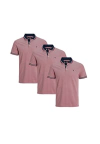 JACK & JONES - Poloshirt 3er Pack Paulos - Slim Fit - Beige / schwarz