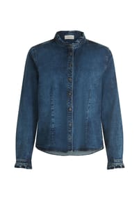 CARTOON - Jeansbluse mit Rüschen - Dark Blue Denim