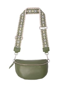 Seasons of April - Gürteltasche Crossbody Bag Helen Schultertasche, Umhängetasche in Gr. M, 100% Leder mit breitem Gurt - Cognac