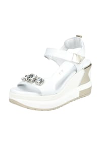 NeroGiardini - Leder/Textil Sandalen - Weiß Kombi