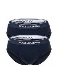 DOLCE & GABBANA - Herren Slips, 2er Pack - Continuative Medio Slip, Strech Baumwolle - Dunkelblau