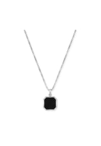 TOM TAILOR - Kette mit Anhänger für Herren, Edelstahl, Achat - Silber
