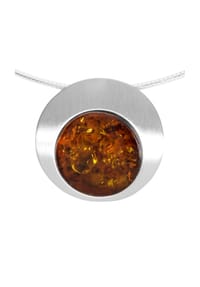 OSTSEE-SCHMUCK® - Halsreif mit Anhänger , Gleiter-Alina 28 mm , Silber 925/000 - silber