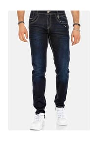 CIPO & BAXX® - Jeans mit stilvollen Kontrastnähten, CD-395 - DUNKELBLAU